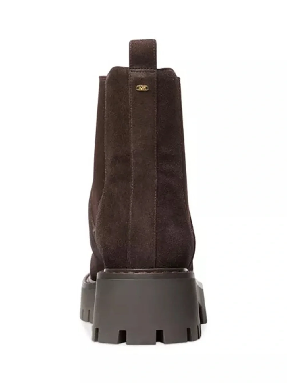 MICHAEL KORS Asher Suede Chelsea Flat Bootie Chocolate Brown Lug Sole Size 6 NIB